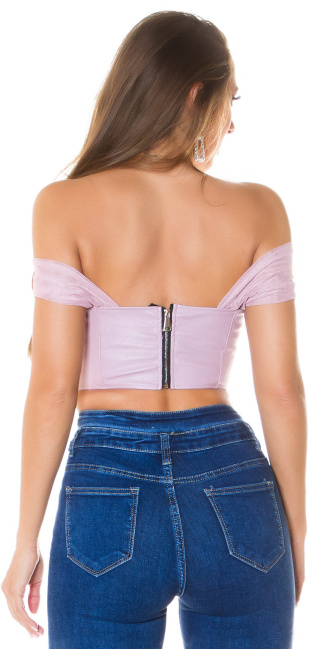Faux Leather Corset-Top Pink